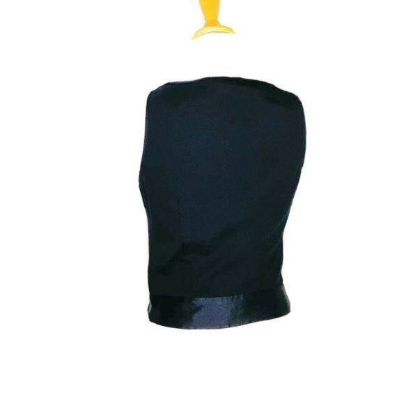 Guess Y2K Top Vintage 90s Sleeveless V-Neck Velvet Textured Flowers Black Top S - Picture 6 of 10